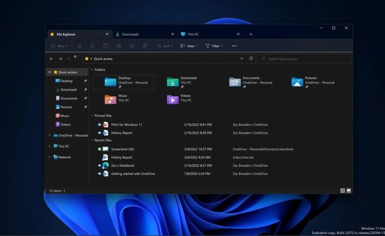 Microsoft adauga tab-uri in File Explorer pe Windows 11