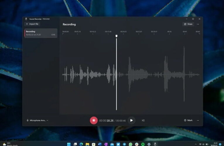 Microsoft lansează pentru Windows 11 o nouă aplicație Sound Recorder, cu funcționalitate mult îmbunătățită